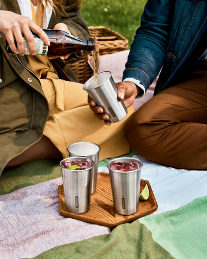 Steel Cup set 600ml perfect for picnics and iced drinks